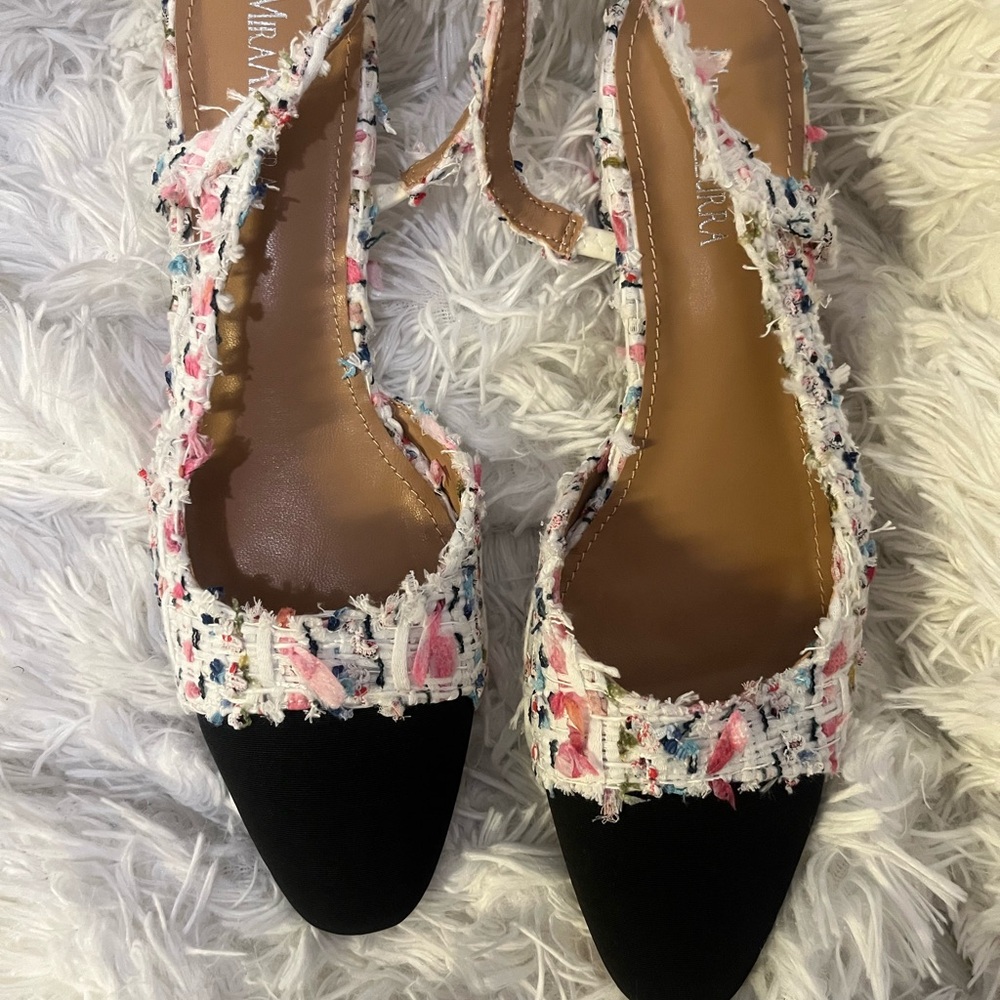 Elegant Women's Tweed and Black Heels